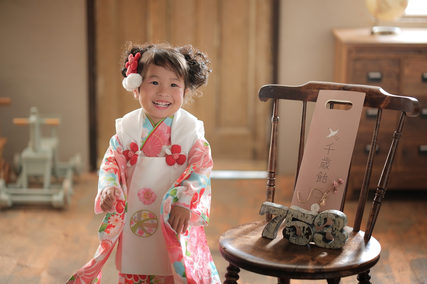 「日本のかわいい伝統、七五三！」